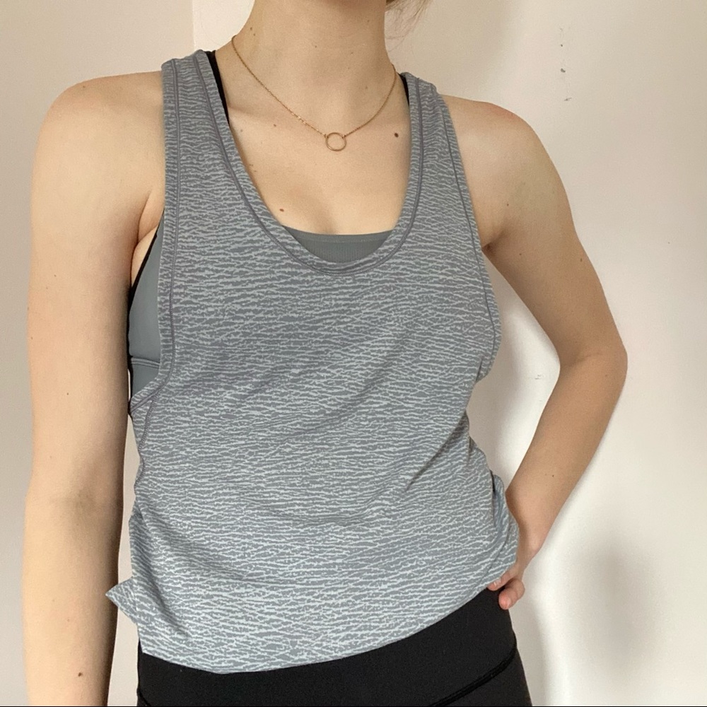 Gray Workout Tank w/ built in Sports Bra S